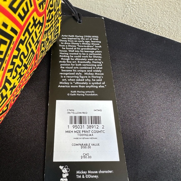 NWT COACH X KEITH HARING MICKEY MOUSE LEATHER COSMETIC BAG - Picture 7 of 7